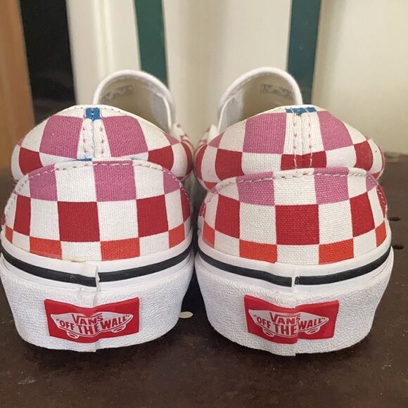 Vans Colorful Checkerboard Classic Slip Ons - Picture 3 of 11